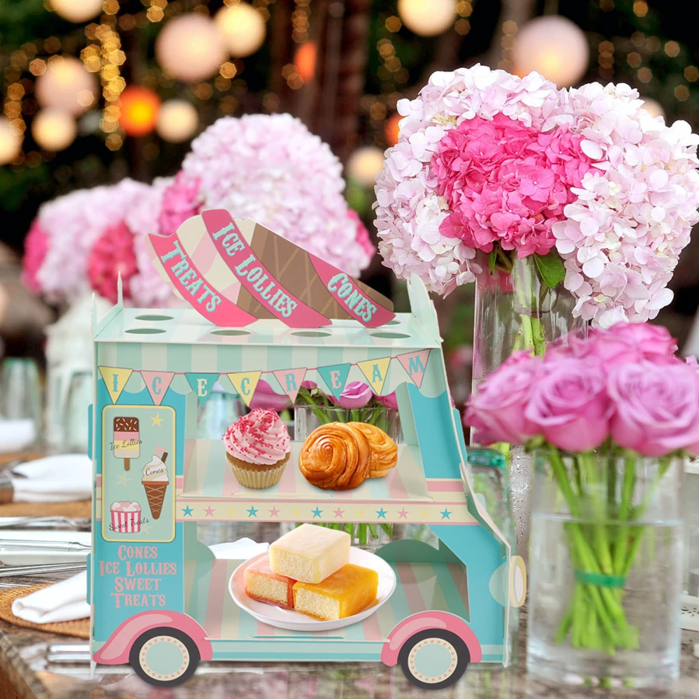 Creative Ice Cream Truck Van Cake Stand DIY Cake Holder Table Centerpiece Decor