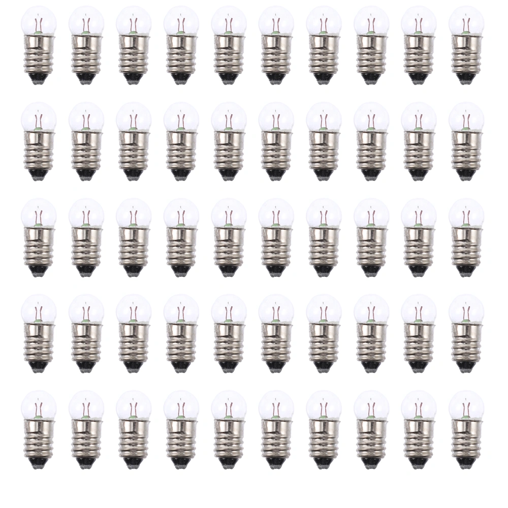 50pcs Practical 3.8V E10 Round Small Light Bulb Physical Laboratory DIY Material