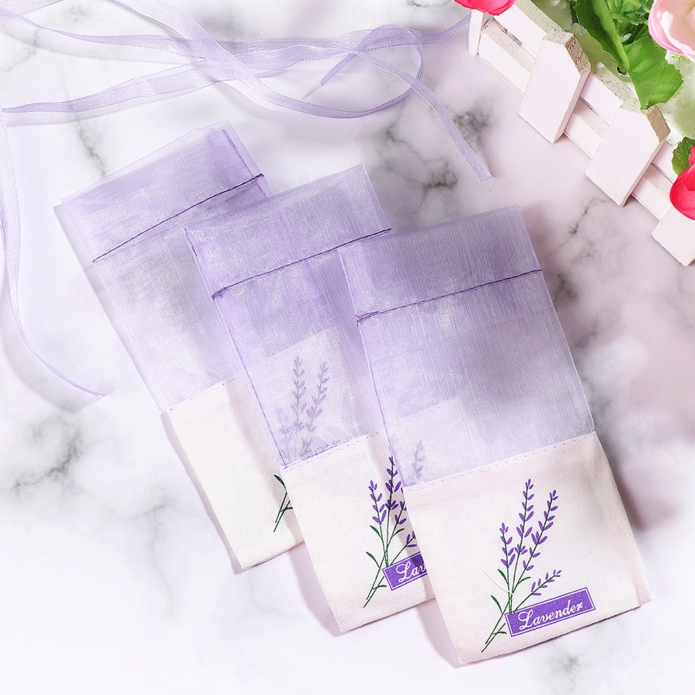 LIOOBO 30pcs Empty Sachets Bag Flower Printing Fragrance Lavender Sachet Bag Purse (New Style) - Light Purple