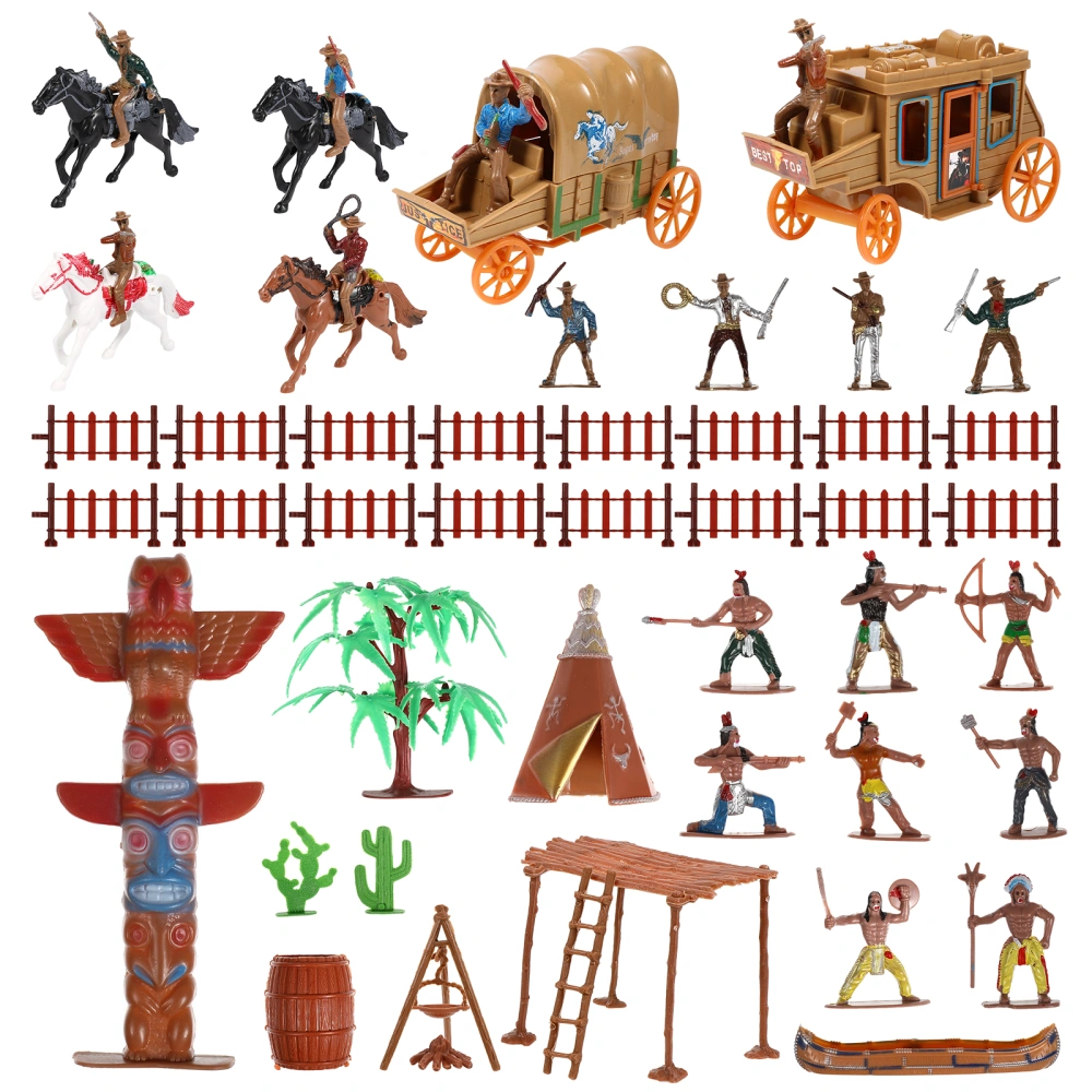 1 Set Miniature Indians Models Character Model Decorations Cowboys Indians Figures Simulation Indians Model