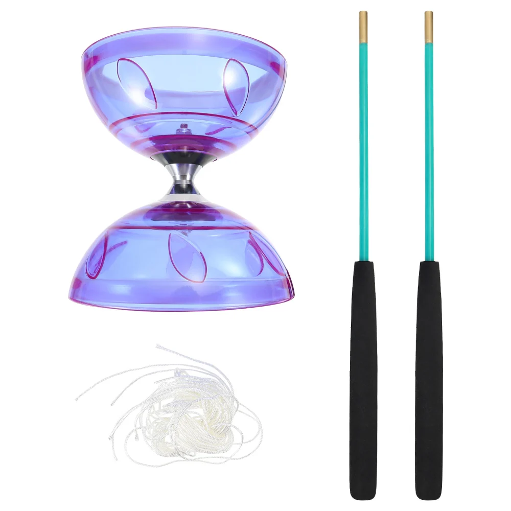 1 Set Kid's Diabolo Plaything Chinese Yo-yo Juggling Toy for Fitness (Purple)