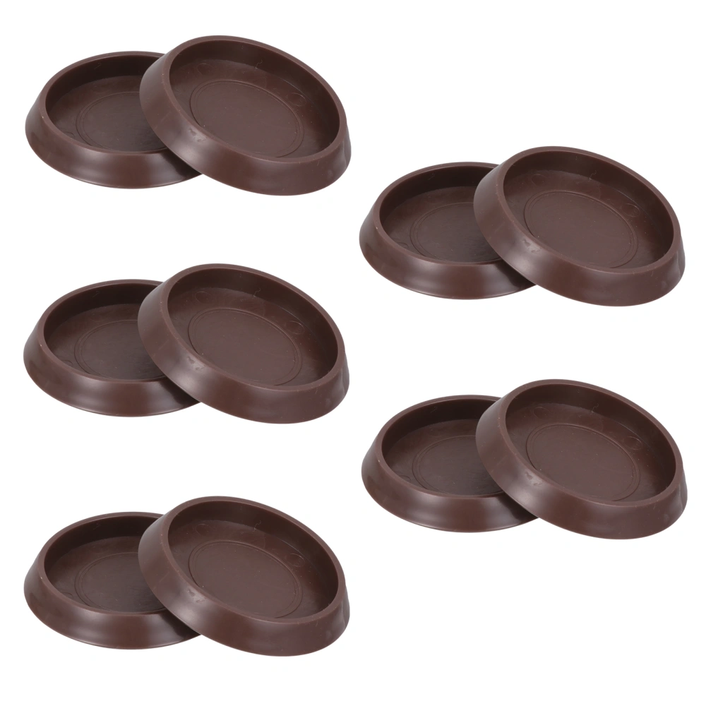 10pcs Furniture Stopper Caster Cups Wheels Grippers Floor Protectors (Coffee)