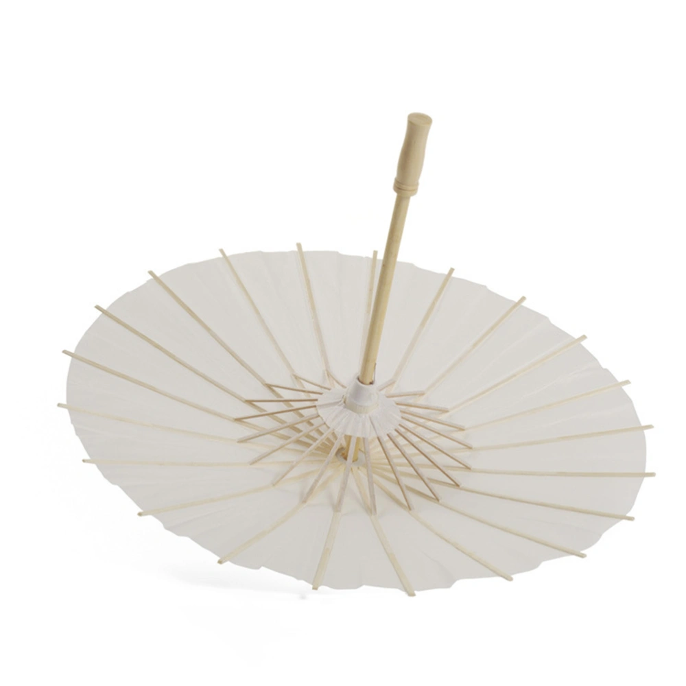 4pcs White Paper Parasol Umbrella Chinese Japanese Paper Umbrella Wedding Decoration (Diameter 30cm, Randoim Umbrella Handle Style)