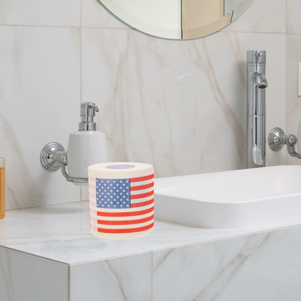 2 Rolls American Flag Toilet Paper Roll Paper Tissue Paper Bathroom Toilet Paper Roll