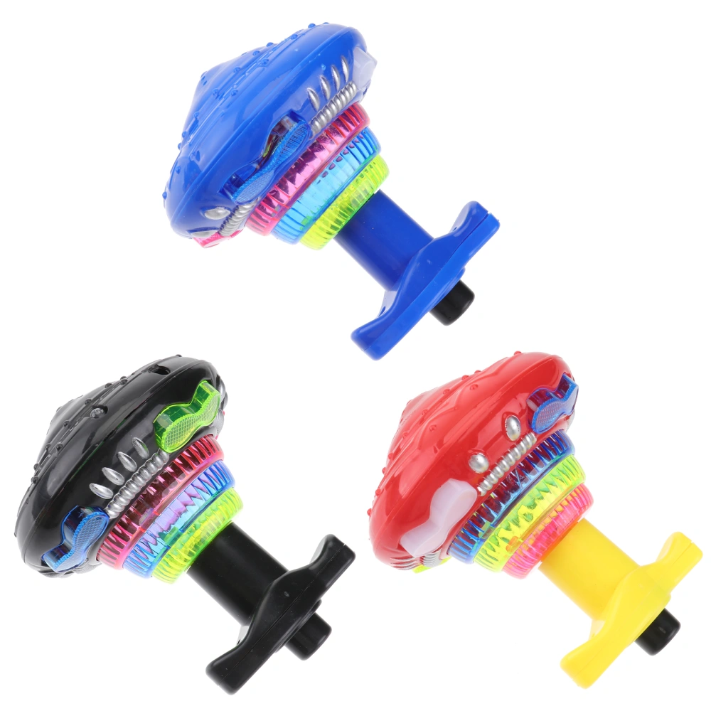 3pcs Funny Flashing Music Gyro Gyrator LED Shining Toys Party Supplies for Kids (Random Color and Style)