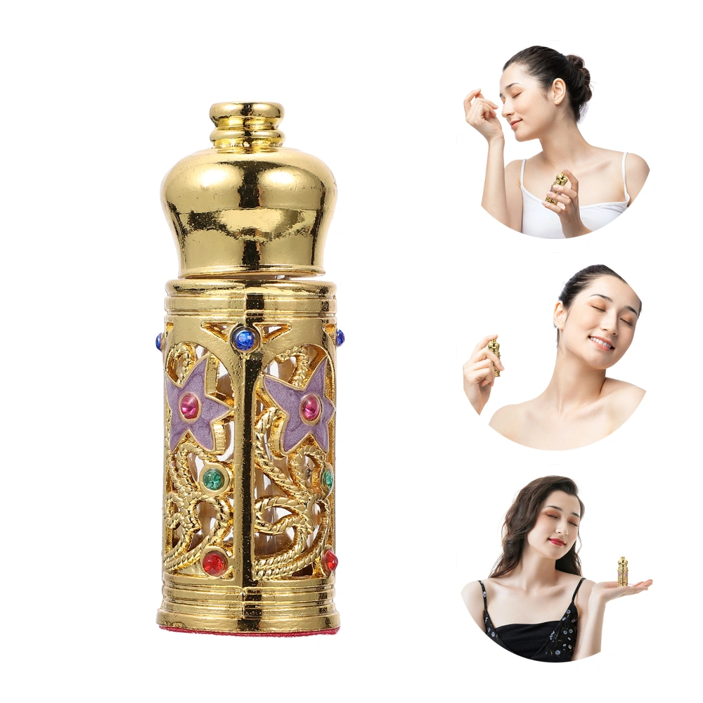 Delicate Alloy Glass Middle Eastern Perfume Bottle Essential Oil Bottle