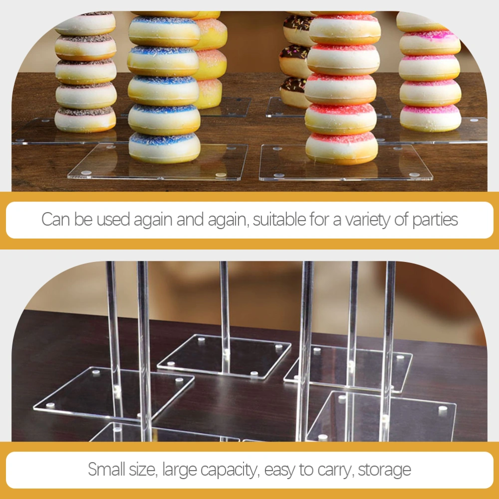 4 pcs Acrylic Donuts Stands Doughnut Clear Acrylic Stand Tower Donuts Bagels Display Holders