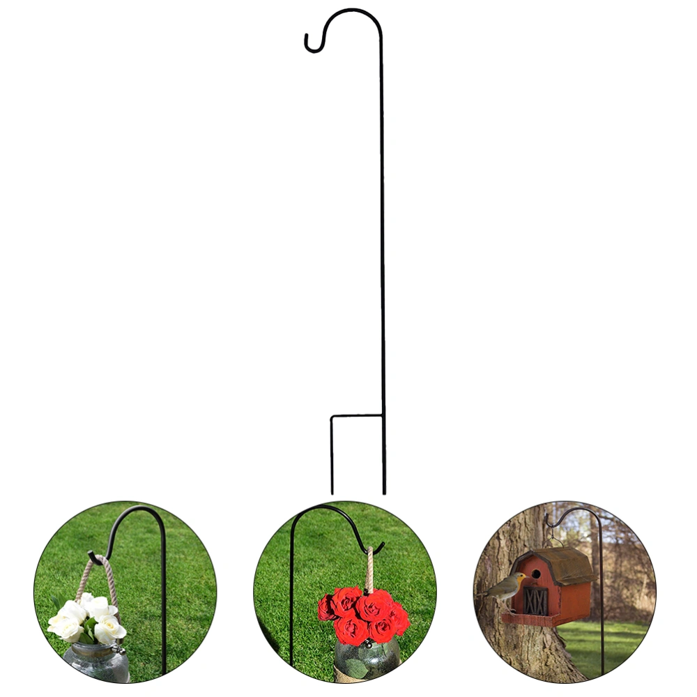 Shepherd Hooks Plant Hook Garden Stake Outdoor Plant Stand Hanger (Black)