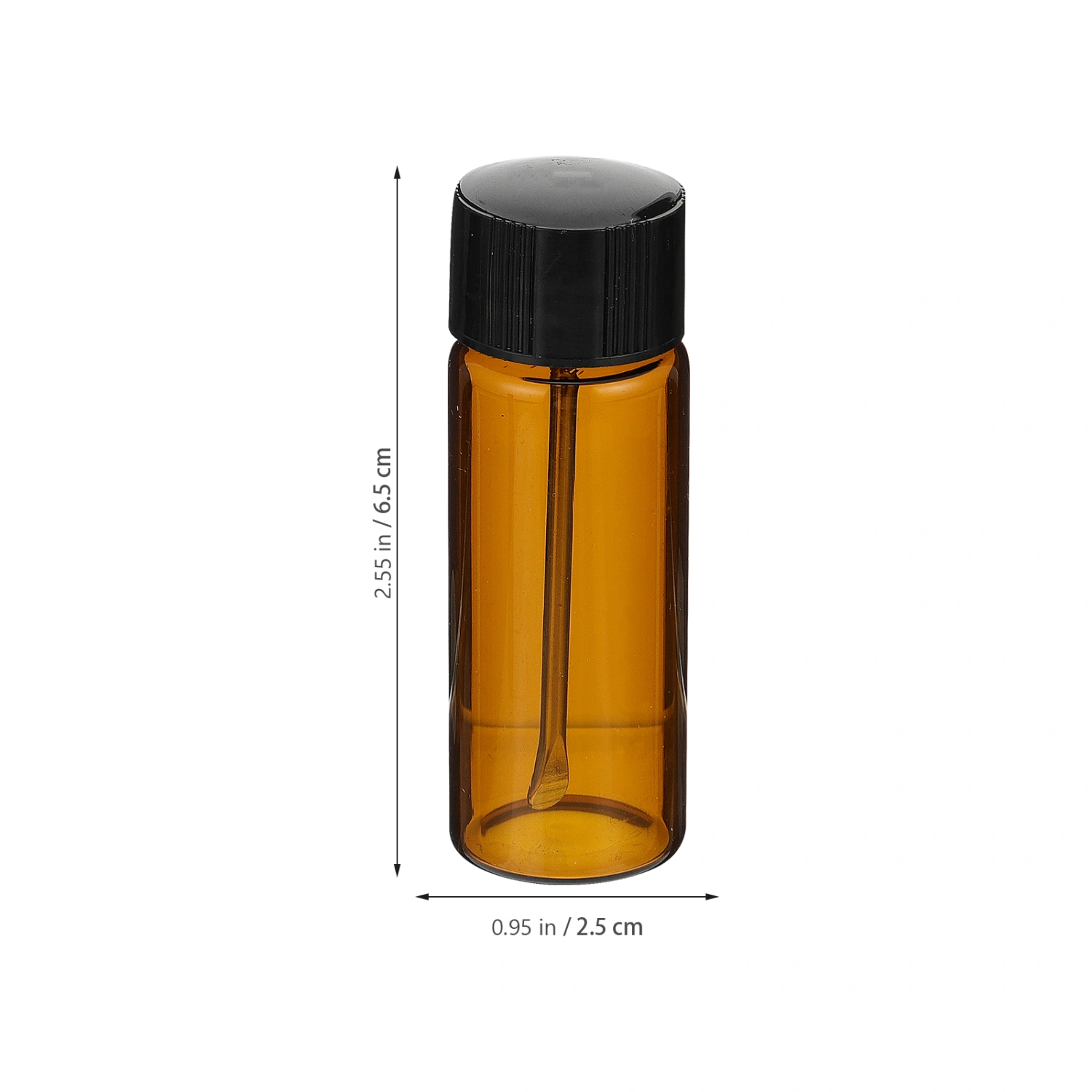 4pcs Glass Bottle with Snuff Spoon Portable Glass Vials Multi-Use Pill Bottles