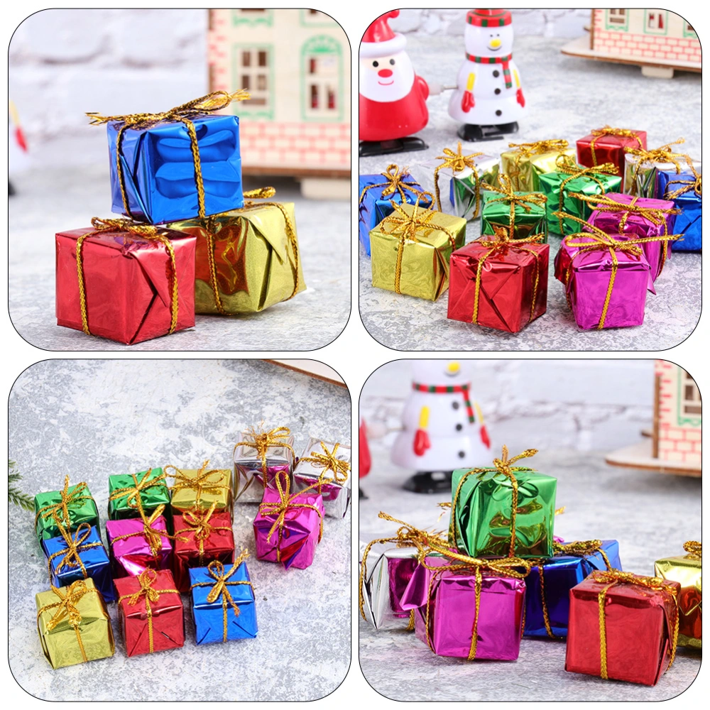 72pcs Gift Boxes Christmas Decorations Mini Gift Boxes Christmas Tree Hanging Ornaments