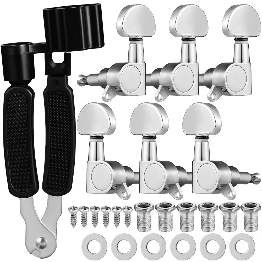 1 Set of Guitar Tuning Pegs Practical Metal Guitar Head Tuner Guitar Peg Accessory with String Winder