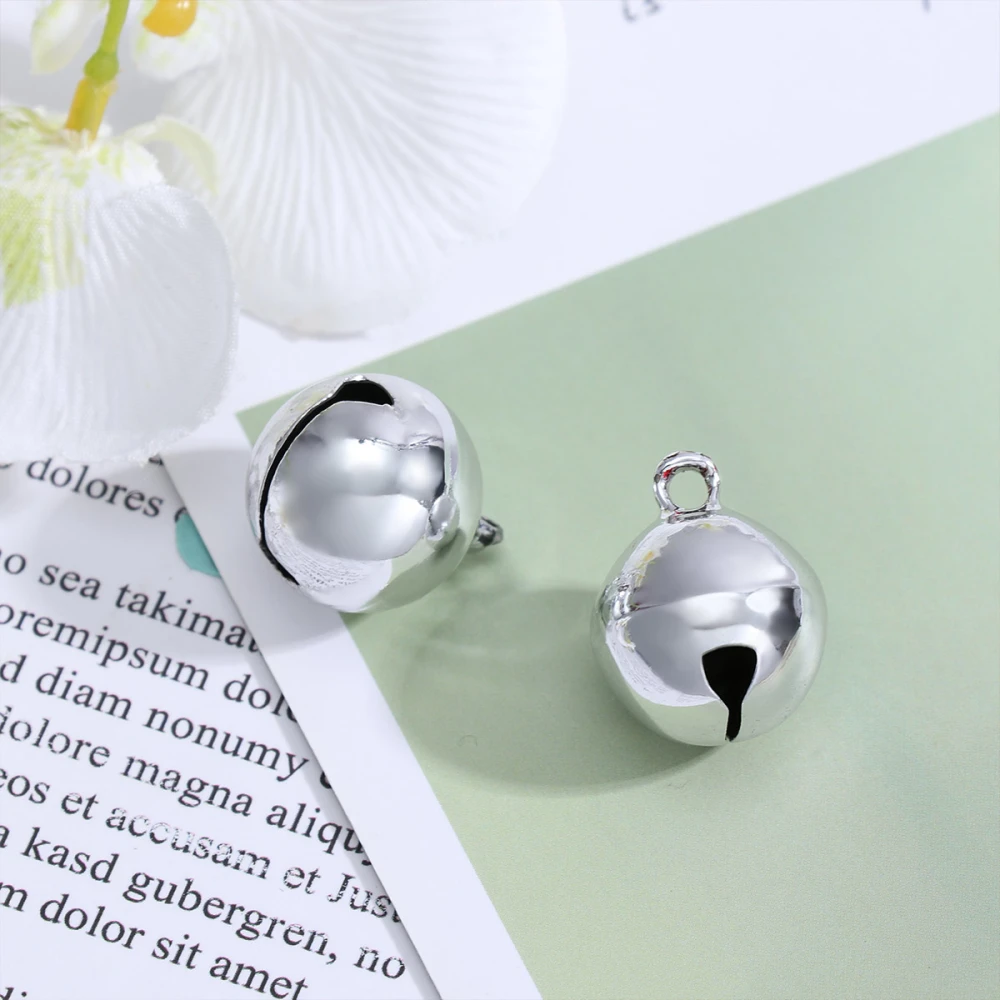 POPETPOP 5PCS 18mm Pendant Bells Christmas Bells Pet Accessories Cat Dog Bells Birds Wildlife Decoration Silver