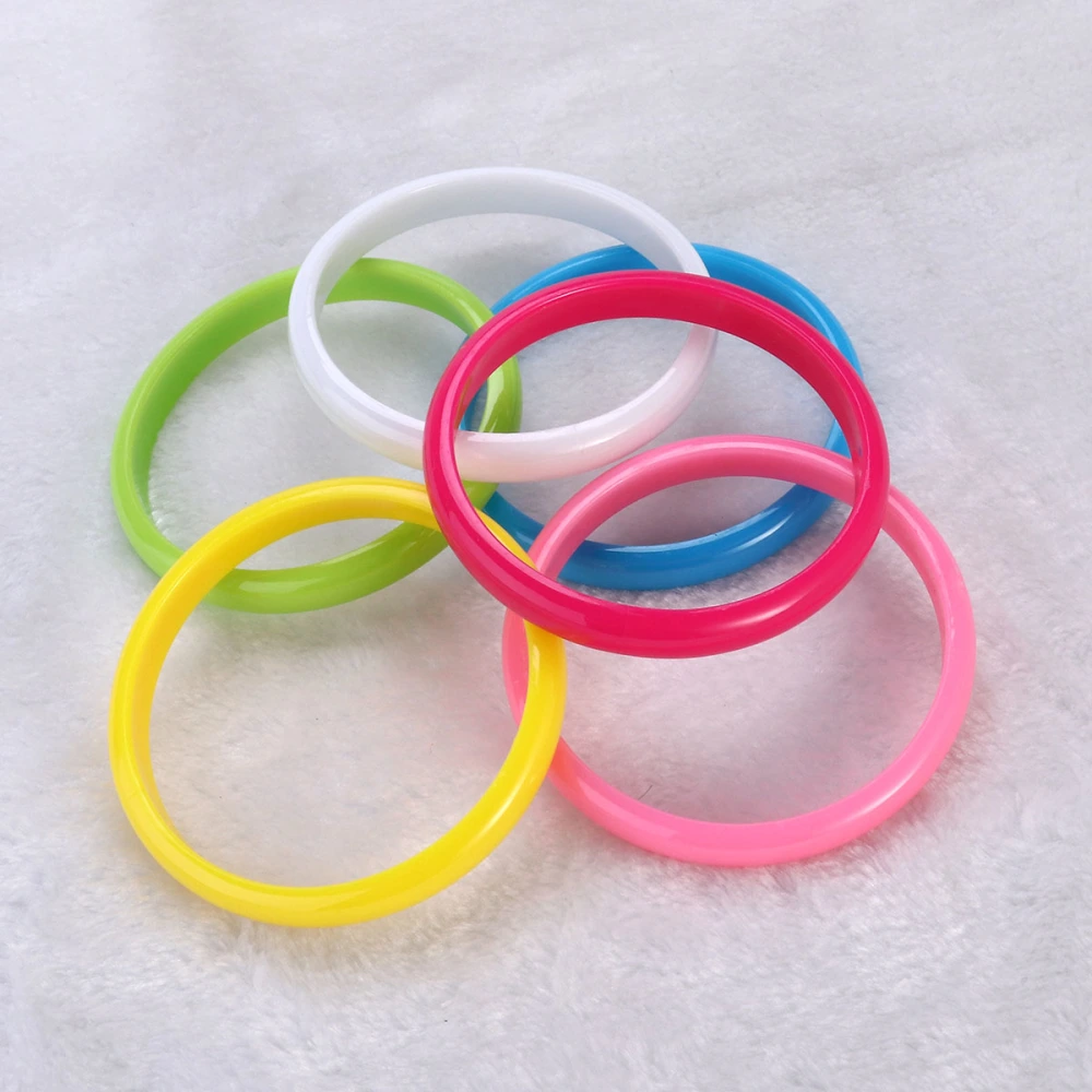 12pcs/set Fashion Plastic Bangle Bracelets Random Color Bracelet for Women Children Decoration Use