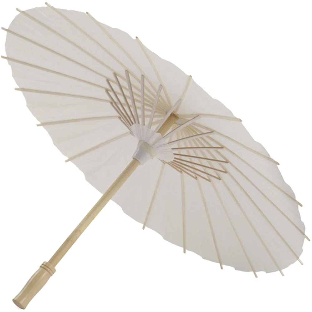 White Oil Paper Umbrella Paper Parasol DIY Painting Umbrella Photo Props Decor