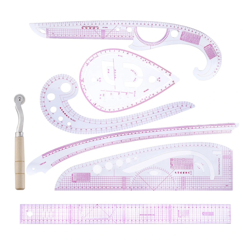 1 Set of 7pcs Sewing Measuring Rulers Sleeve Clothing Yardstick Curve Cutting Ruler Sewing Tool