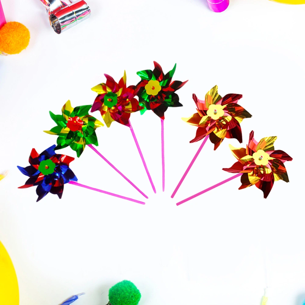 20pcs Colorful Plastic Pinwheel DIY Small Windmill Toy Set Beautiful Windmill Toy for Kid Student Child (Random Color)