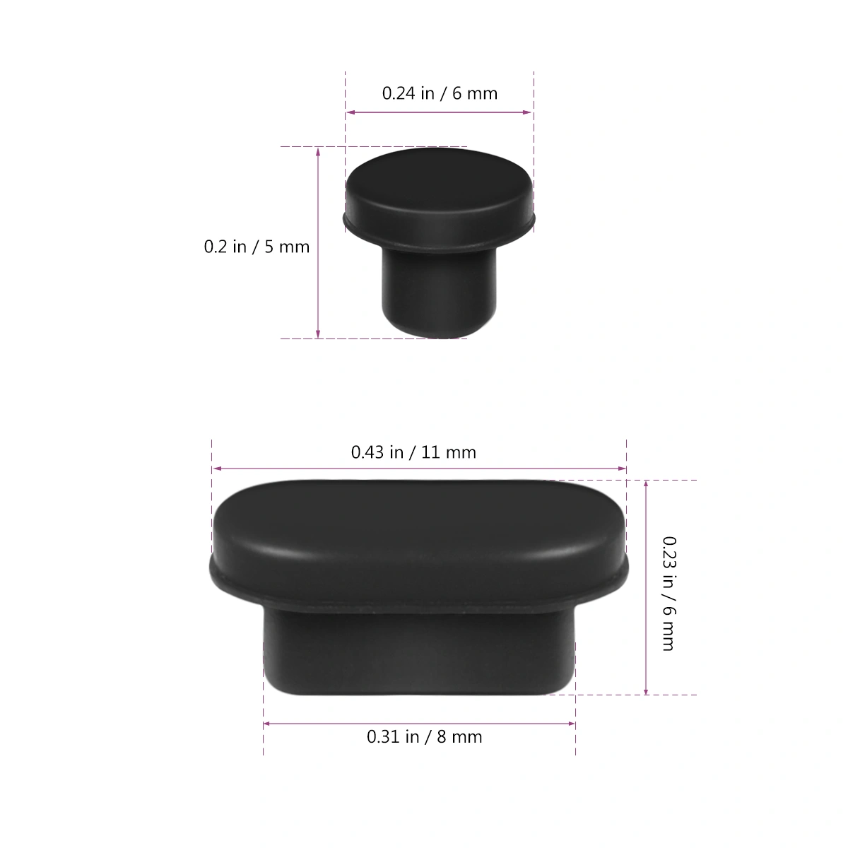 Hemobllo 10 Pairs 3.5mm Earphone Jack Anti Dust Plugs And Type-C Port Plugs Compatible for Android Phones Laptop PC Black