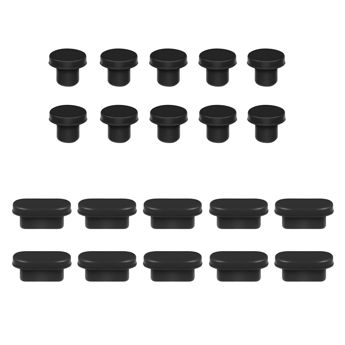 Hemobllo 10 Pairs 3.5mm Earphone Jack Anti Dust Plugs And Type-C Port Plugs Compatible for Android Phones Laptop PC Black