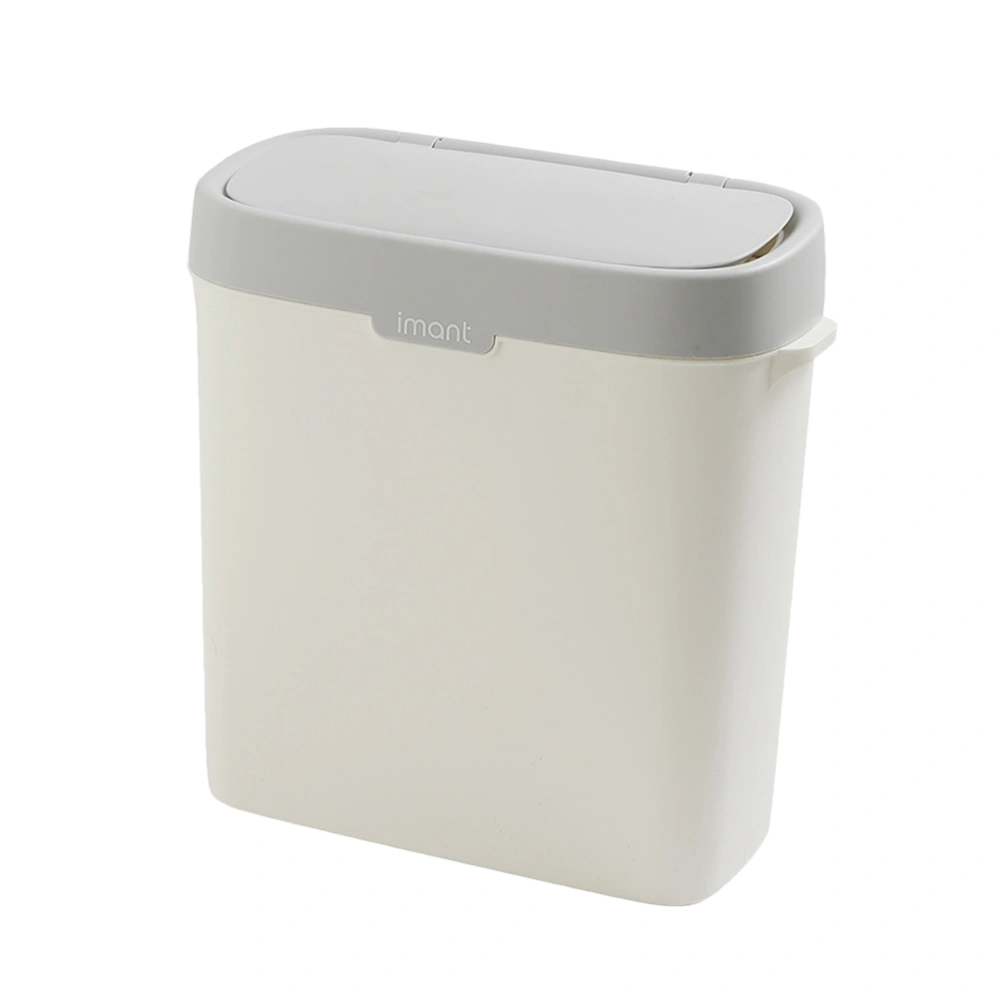 Plastic Trash Can Press Type Garbage Container Bathroom Garbage Can with Lid