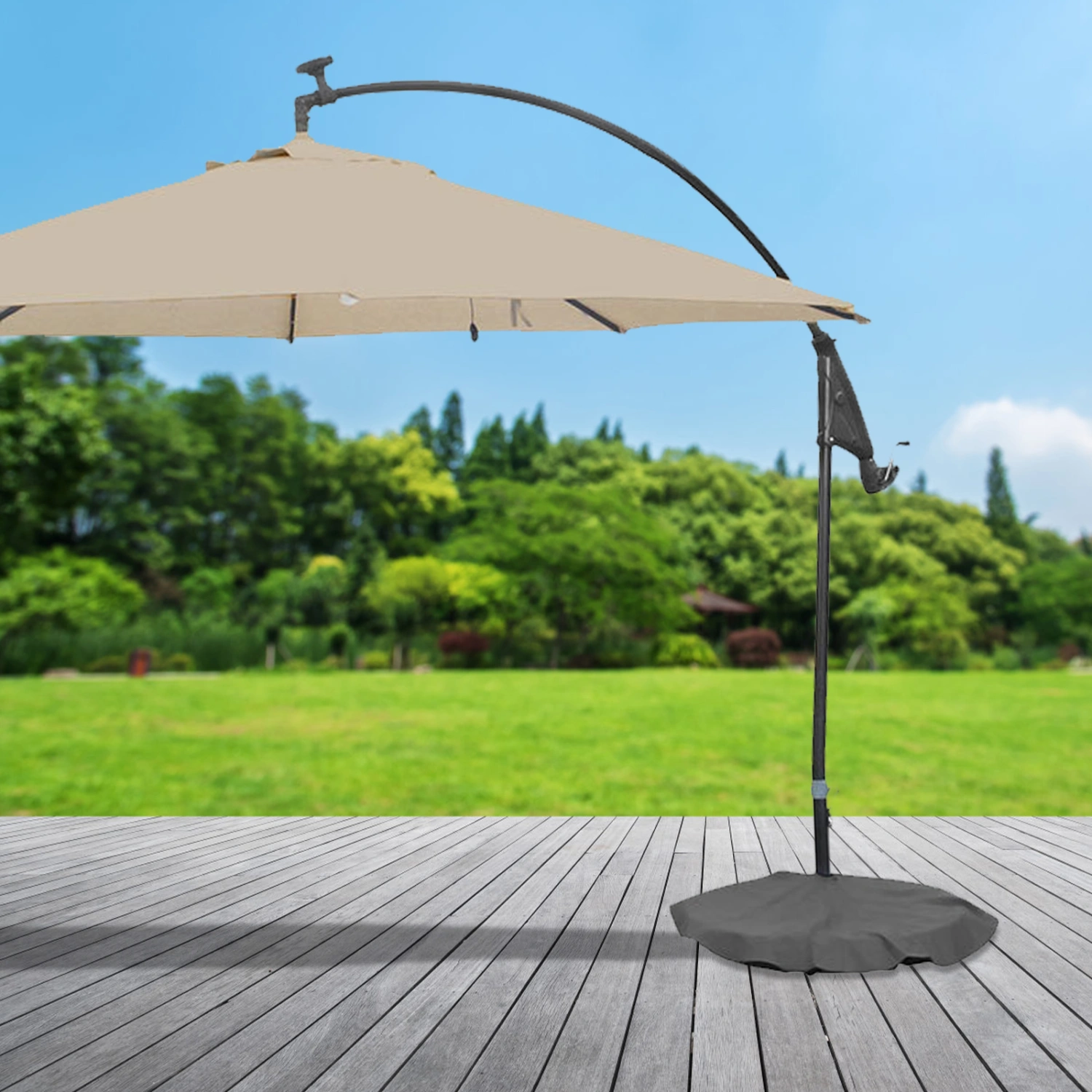 1pc Outdoor Umbrella Base Bracket Waterproof Cover Dustproof Cover (Grey)
