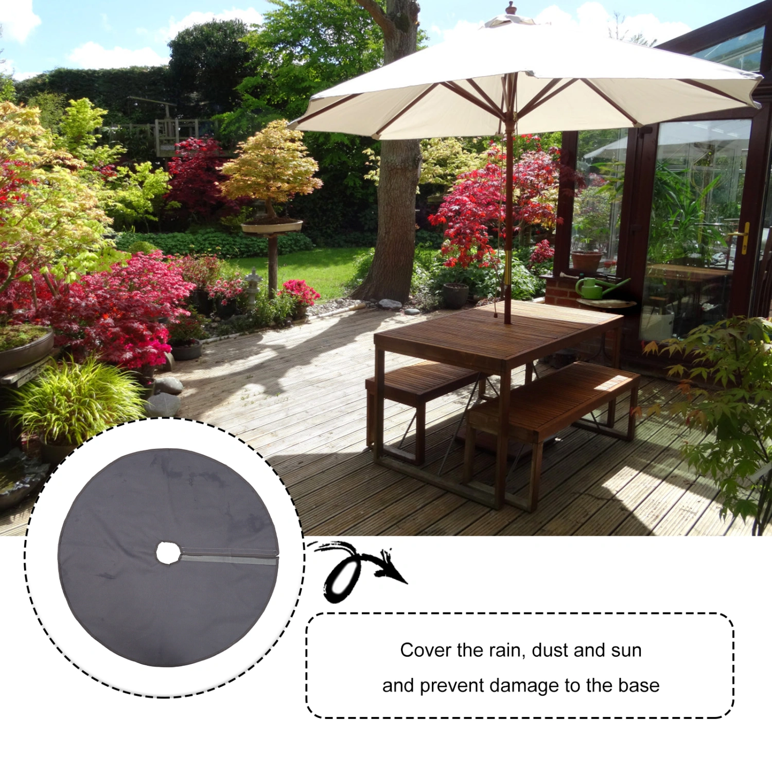 1pc Outdoor Umbrella Base Bracket Waterproof Cover Dustproof Cover (Grey)