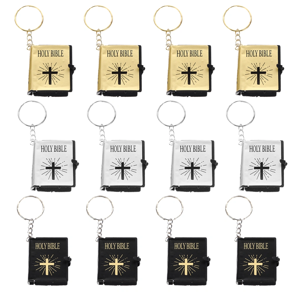 12pcs Bible Keychain Creative Bag Pendant Mini Pendant Key Ring Key Holder