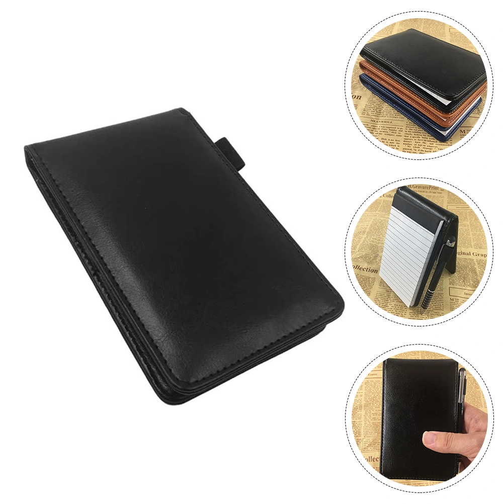 Business A7 Notebook Thickened Office Notepad Time Management Notepad (Black)