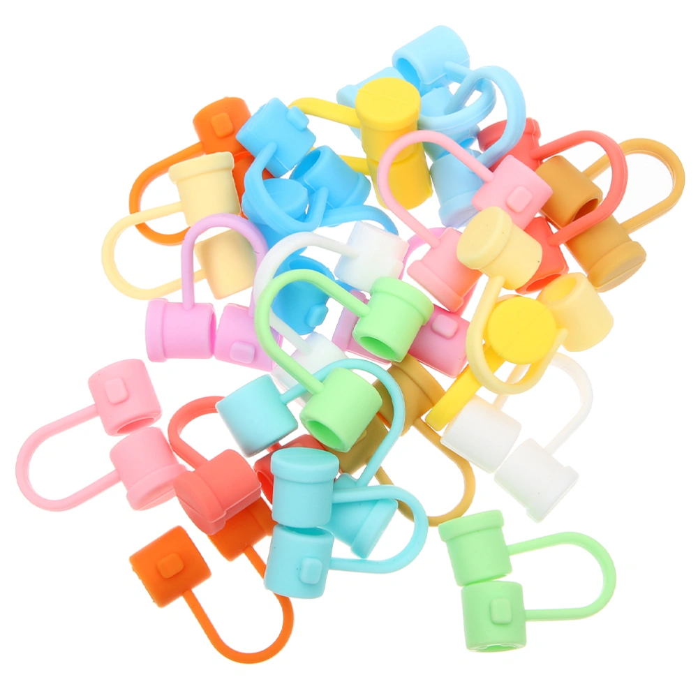 30Pcs Drinking Straw Covers Reusable Straw Caps Straw Decorative Caps Straw Supply