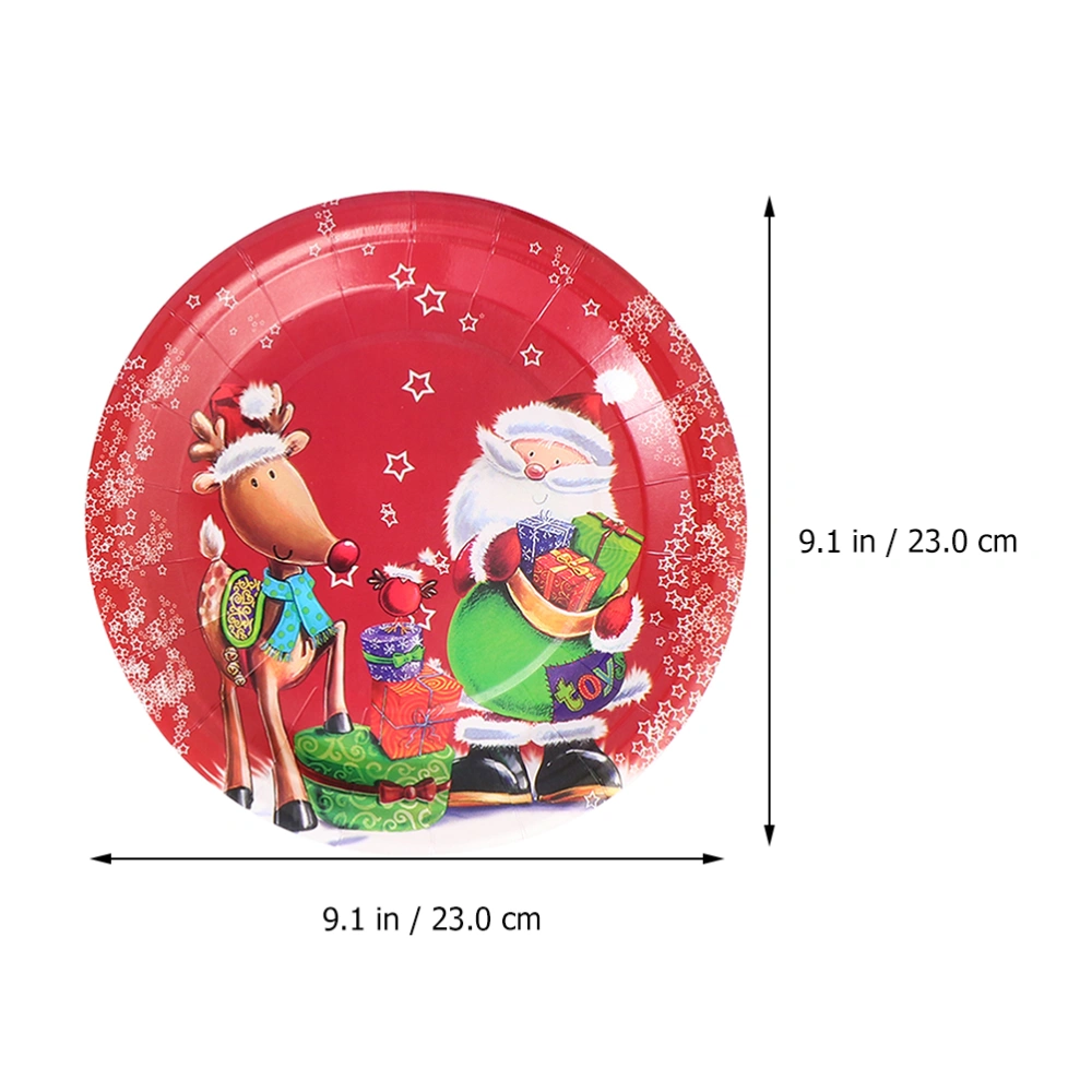 1 Set 20Pcs Christmas Theme Party Paper Plates Disposable Plate (Assorted Color)