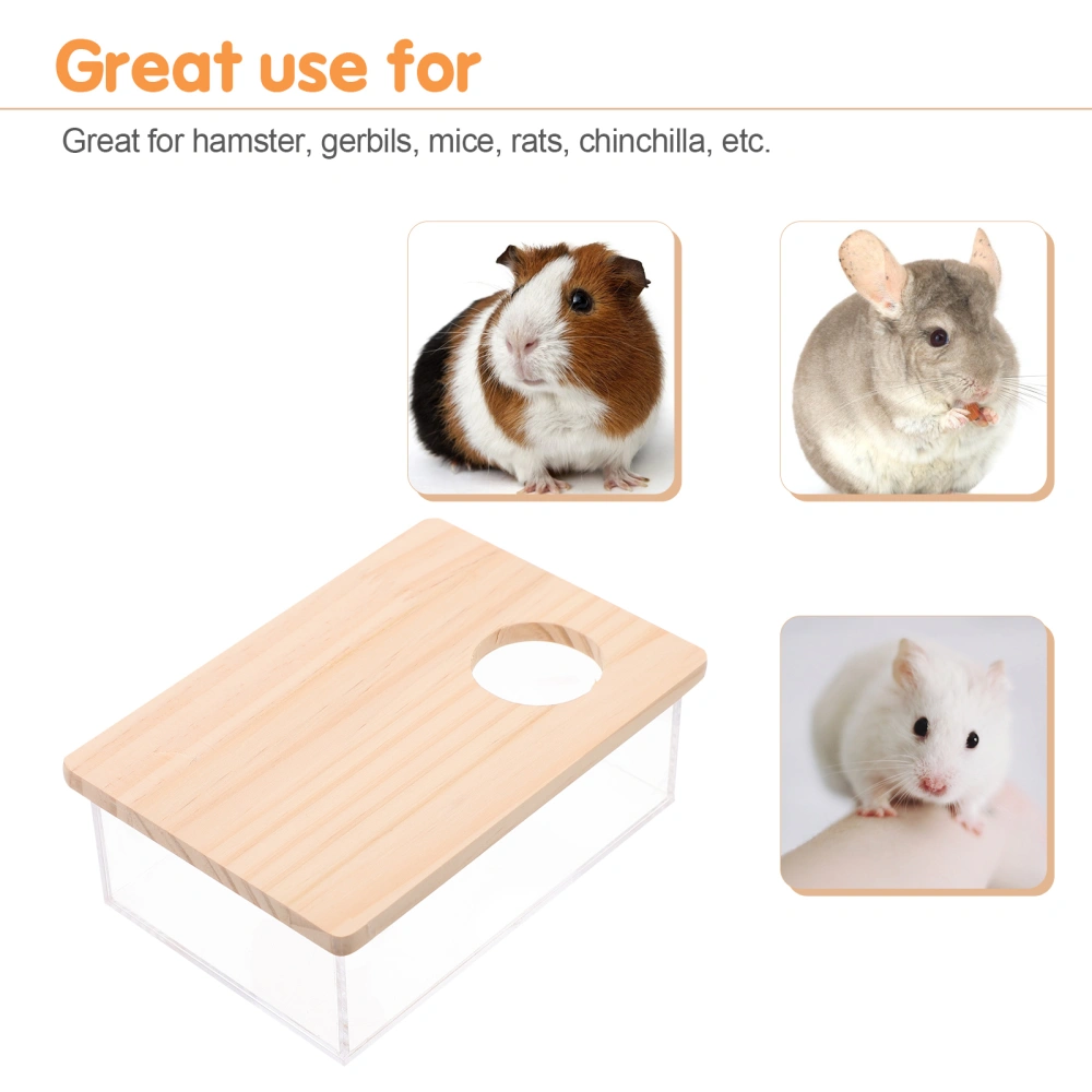 1Pc Sand Bath Box Small Pets Shower Room Clear Hamster Toilet Sand Bath Room