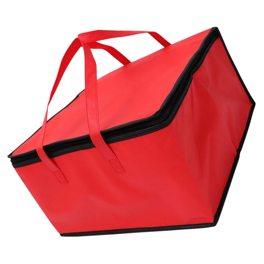 1Pc Insulated Picnic Bag Portable Cooler Bag Heat Preservation Picnic Bag (Red)