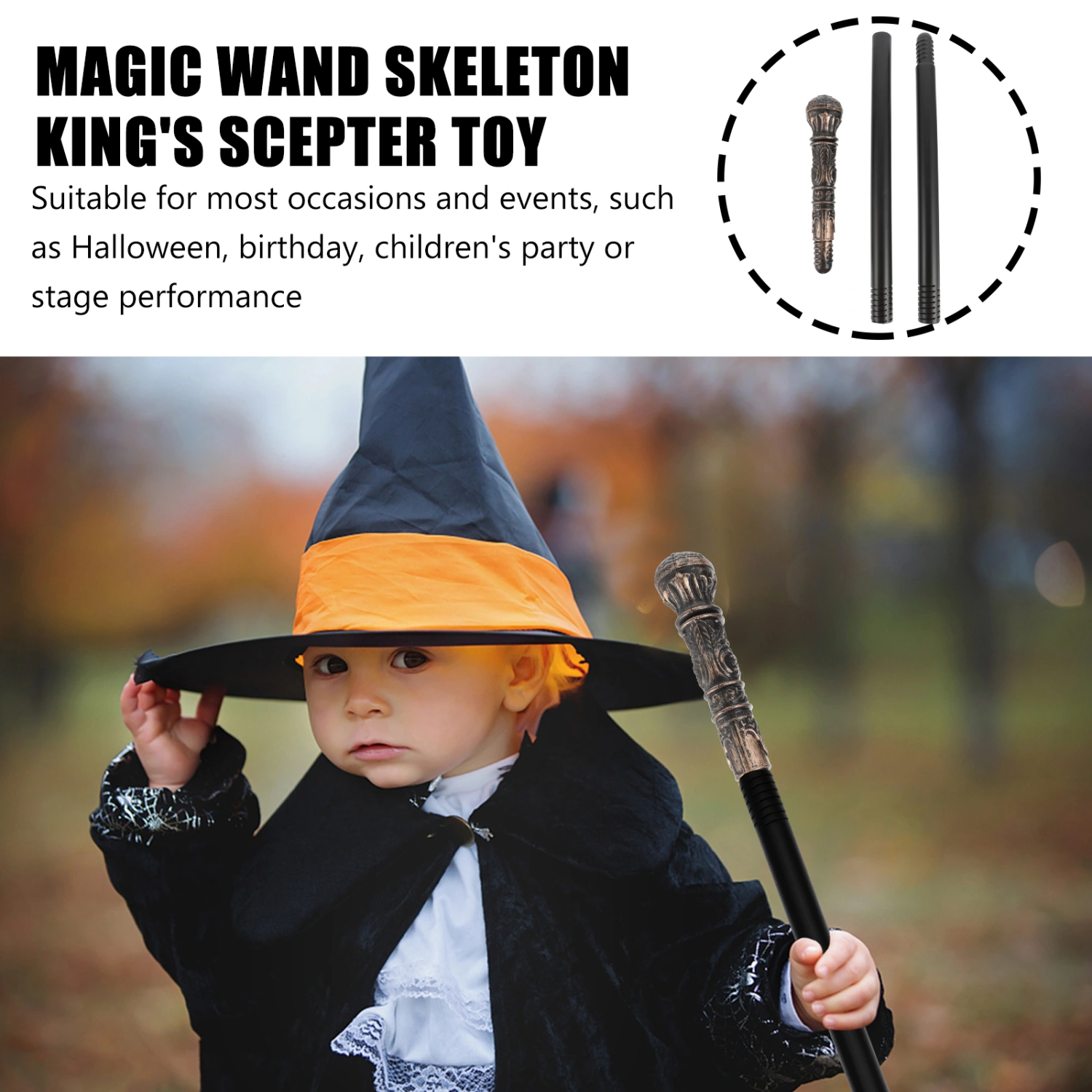 1Pc Costume Walking Cane Halloween Sceptre Prop Festival Costume Accessory