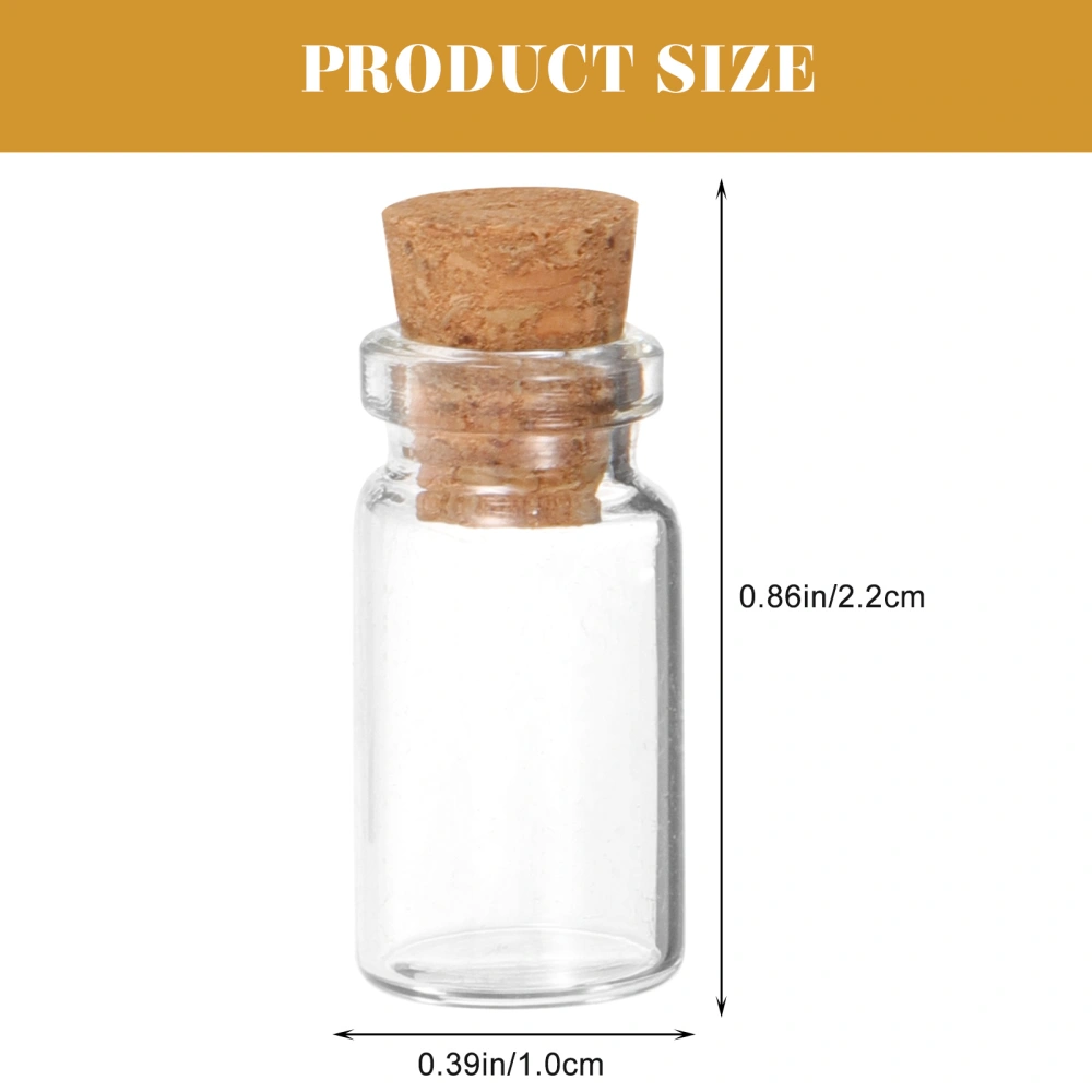 25 Pcs Clear Small Mini Glass Jars with Cork Stoppers DIY Wish Bottles For Message Weddings Wish Party Favors 11x22mm