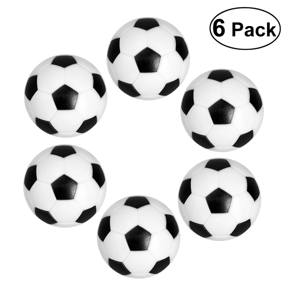 LUOEM 6PCS 32mm Table Football Balls Black/White Ball