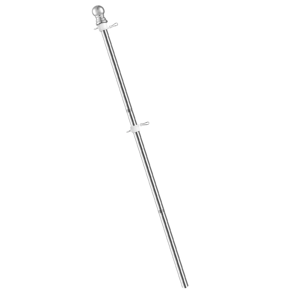 Stainless Steel Wall Mount Flag Pole Rustproof Flagpole for Porch Yard (Silver)