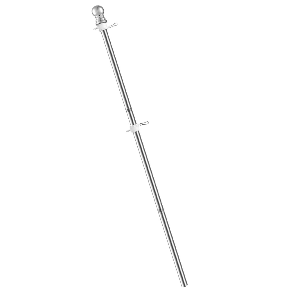 Stainless Steel Wall Mount Flag Pole Rustproof Flagpole for Porch Yard (Silver)
