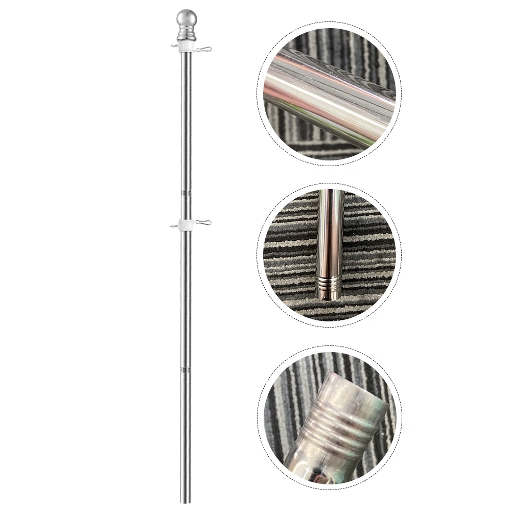 Stainless Steel Wall Mount Flag Pole Rustproof Flagpole for Porch Yard (Silver)
