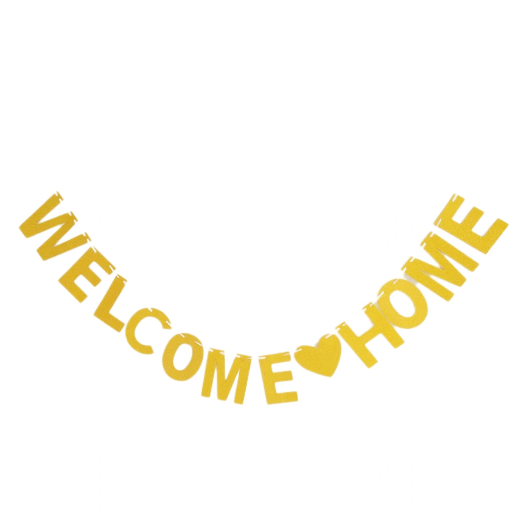 3M WELCOME HOME Flags Bunting Garland Gold Glitter Flags Banner for Wedding Christmas Birthday Housewarming Homecoming Prom