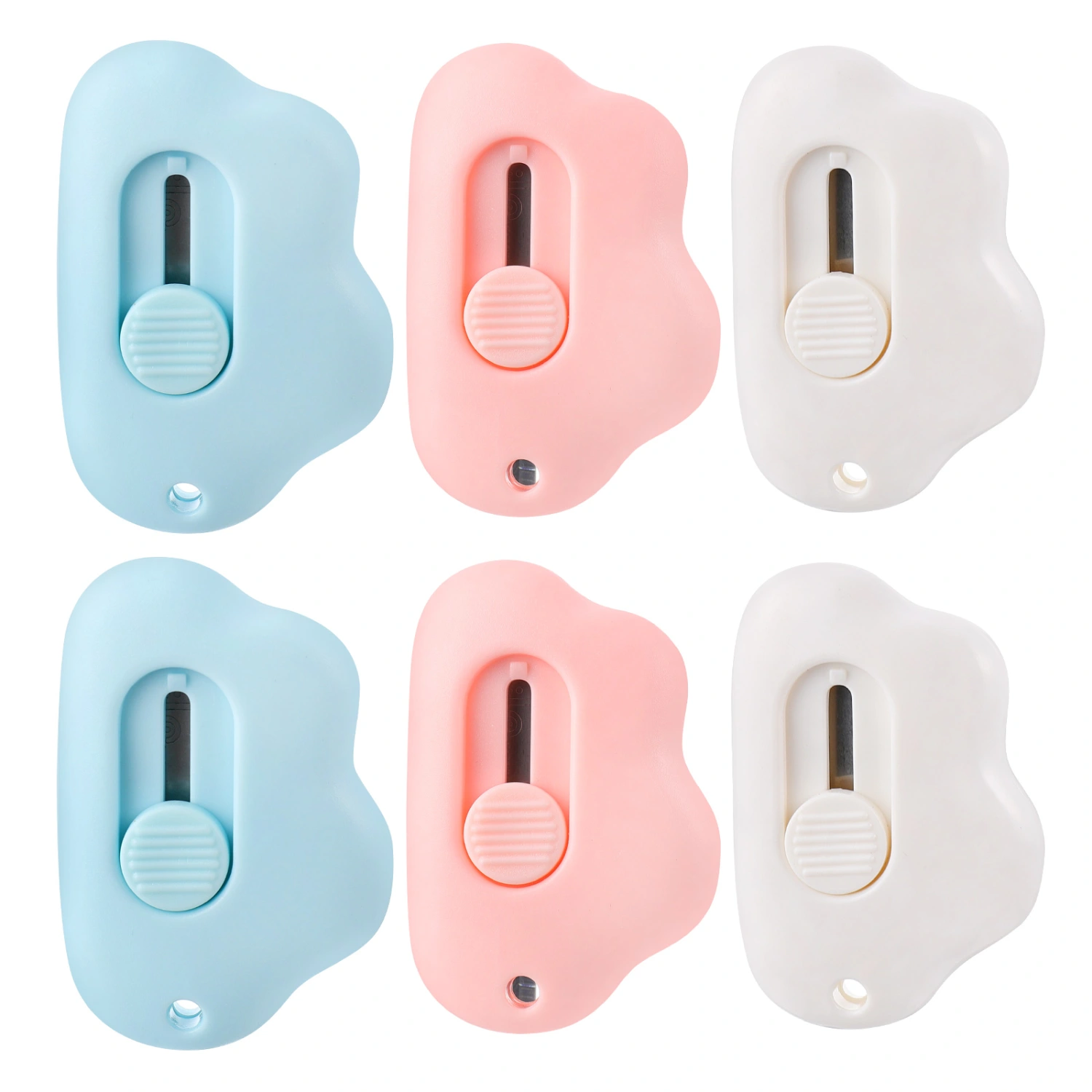 6pcs Mini Cartoon Cutters Stainless Steel Package Openers Safety Utility Cutters