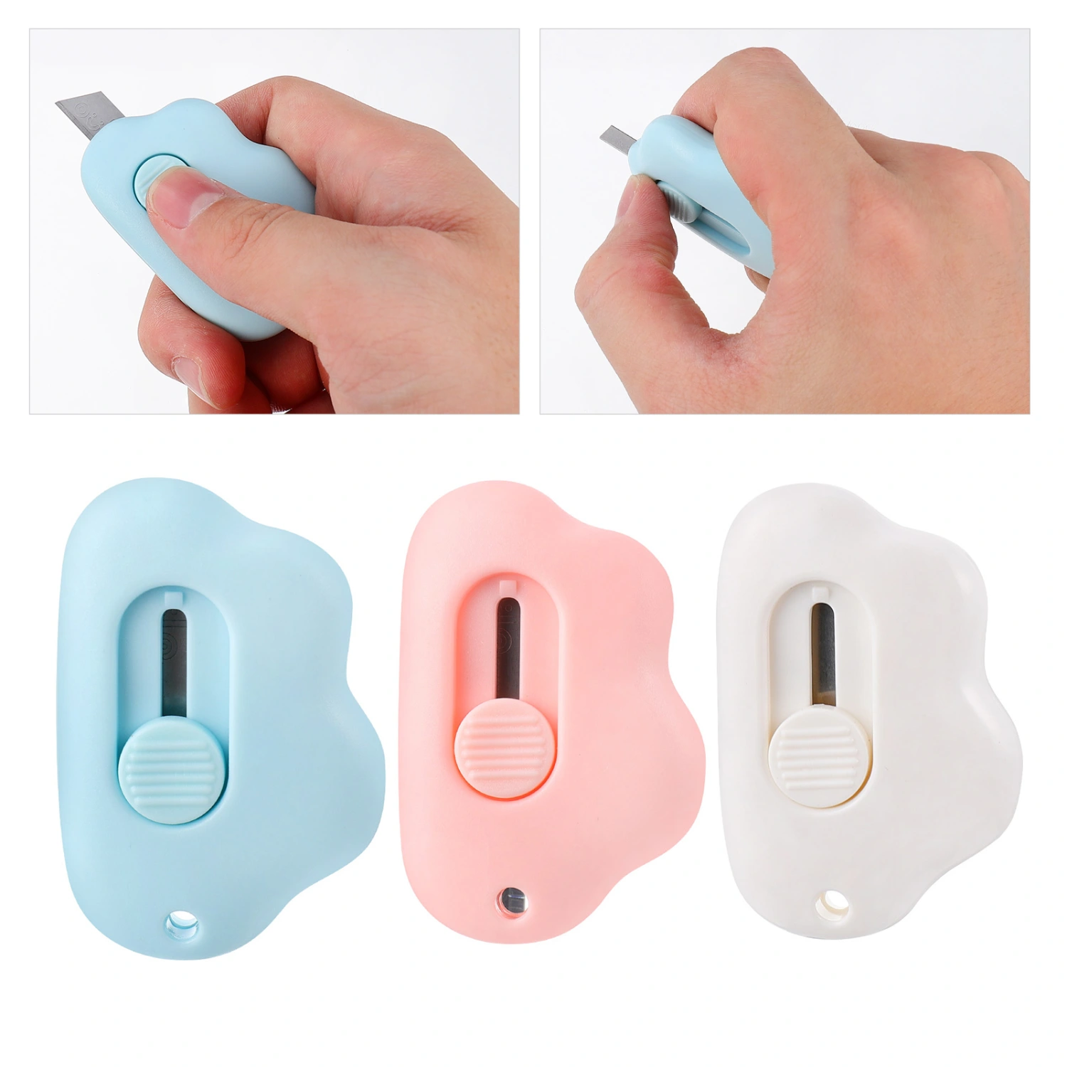 6pcs Mini Cartoon Cutters Stainless Steel Package Openers Safety Utility Cutters