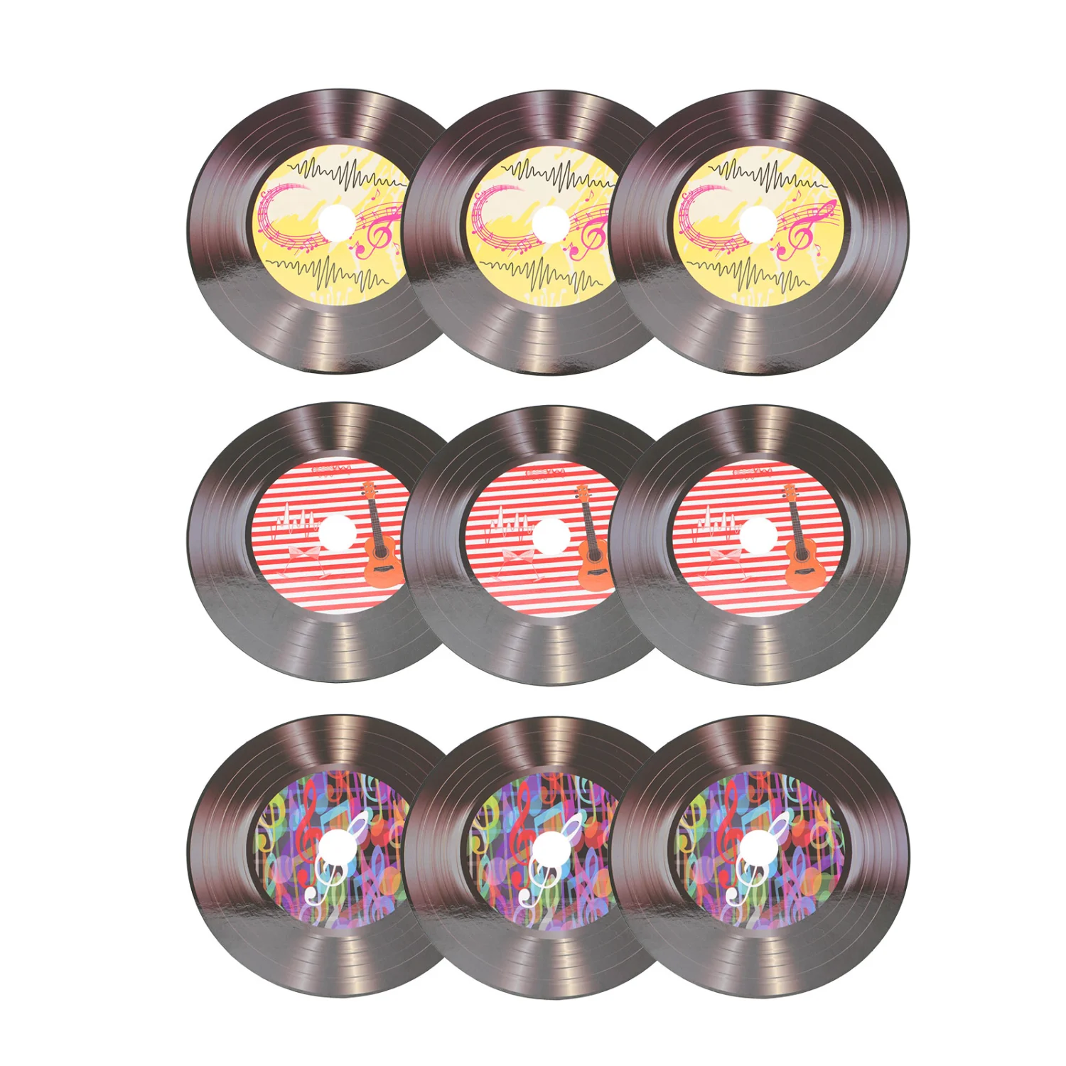 9Pcs Retro Vinyl Records Wall Decorative Records Interior Room Decorations