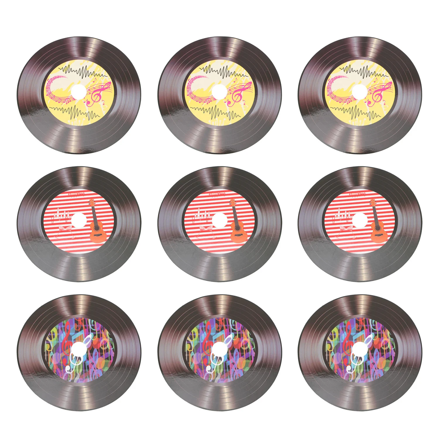 9Pcs Retro Vinyl Records Wall Decorative Records Interior Room Decorations