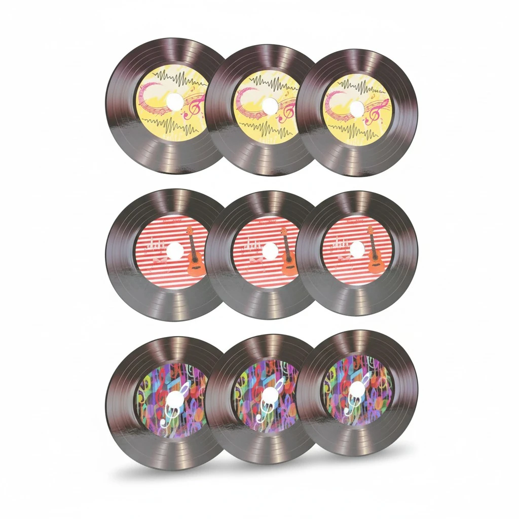 9Pcs Retro Vinyl Records Wall Decorative Records Interior Room Decorations