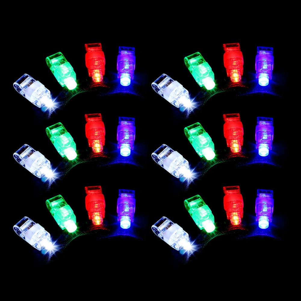 24pcs Plastic Light Up Ring Lights Finger Lights Party Favors Flashlights (Random Color)