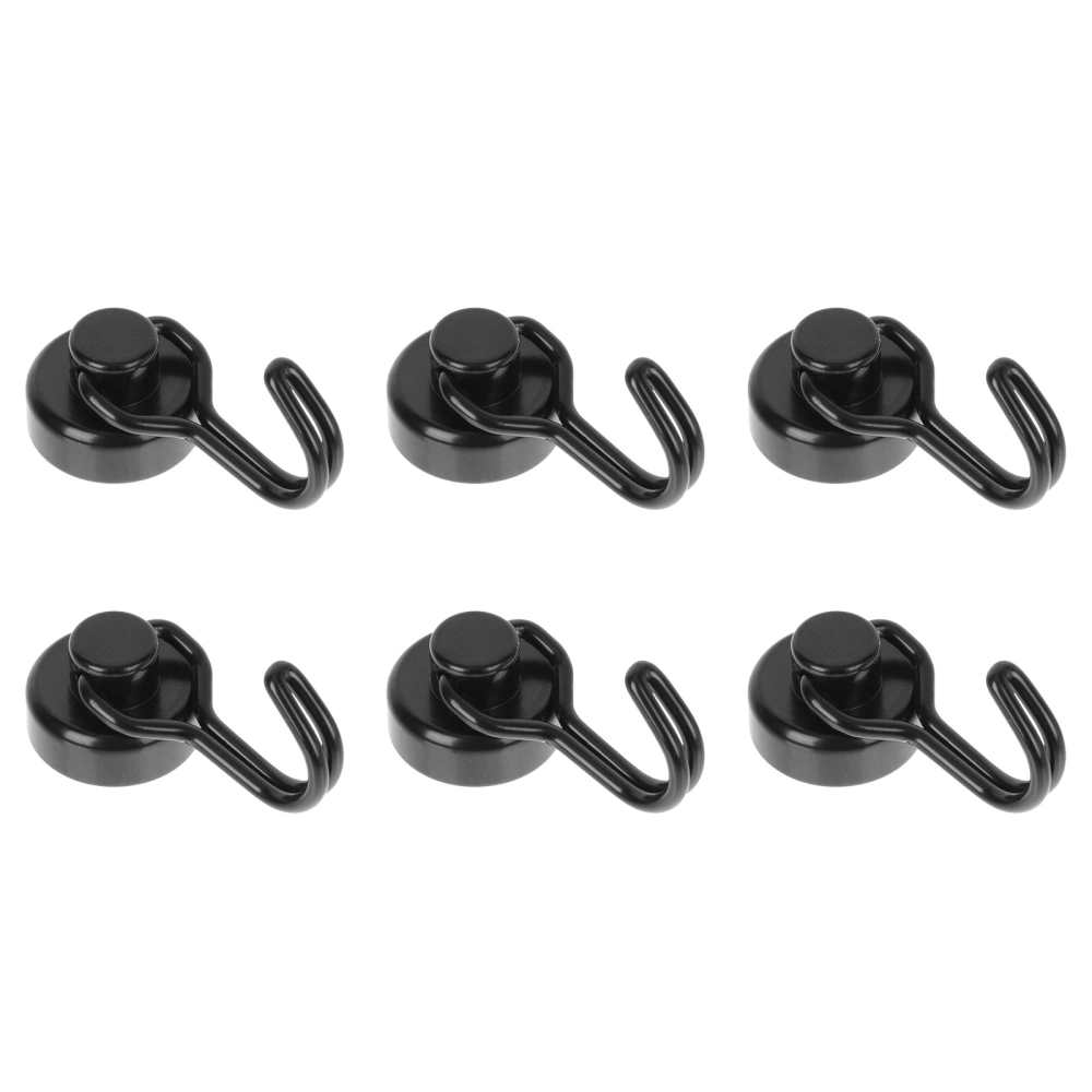 6pcs Rotating Hooks Multipurpose Magnetic Hangers Wall Storage Hangers