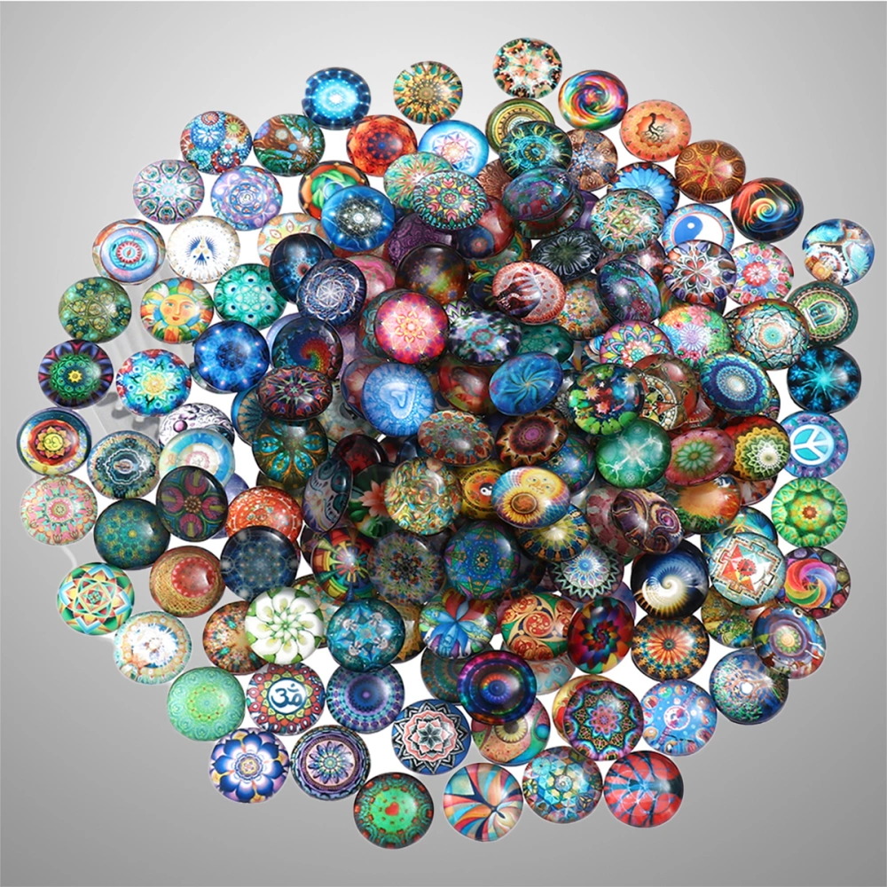 200pcs 10mm Mixed Round Mosaic Tiles for Crafts Glass Mosaic Supplies for Jewelry Making