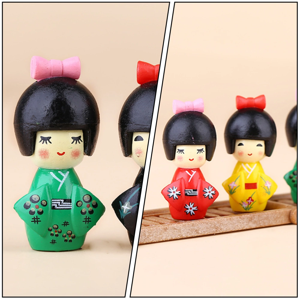 6Pcs Adorable Kimono Doll Household Kimono Style Doll Household Handicraft