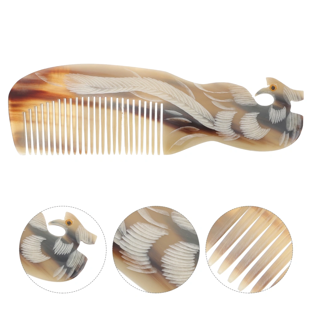 1pc Double Sided Engraving Comb Ox Horn Comb Massage Comb Scalp Massage Tool