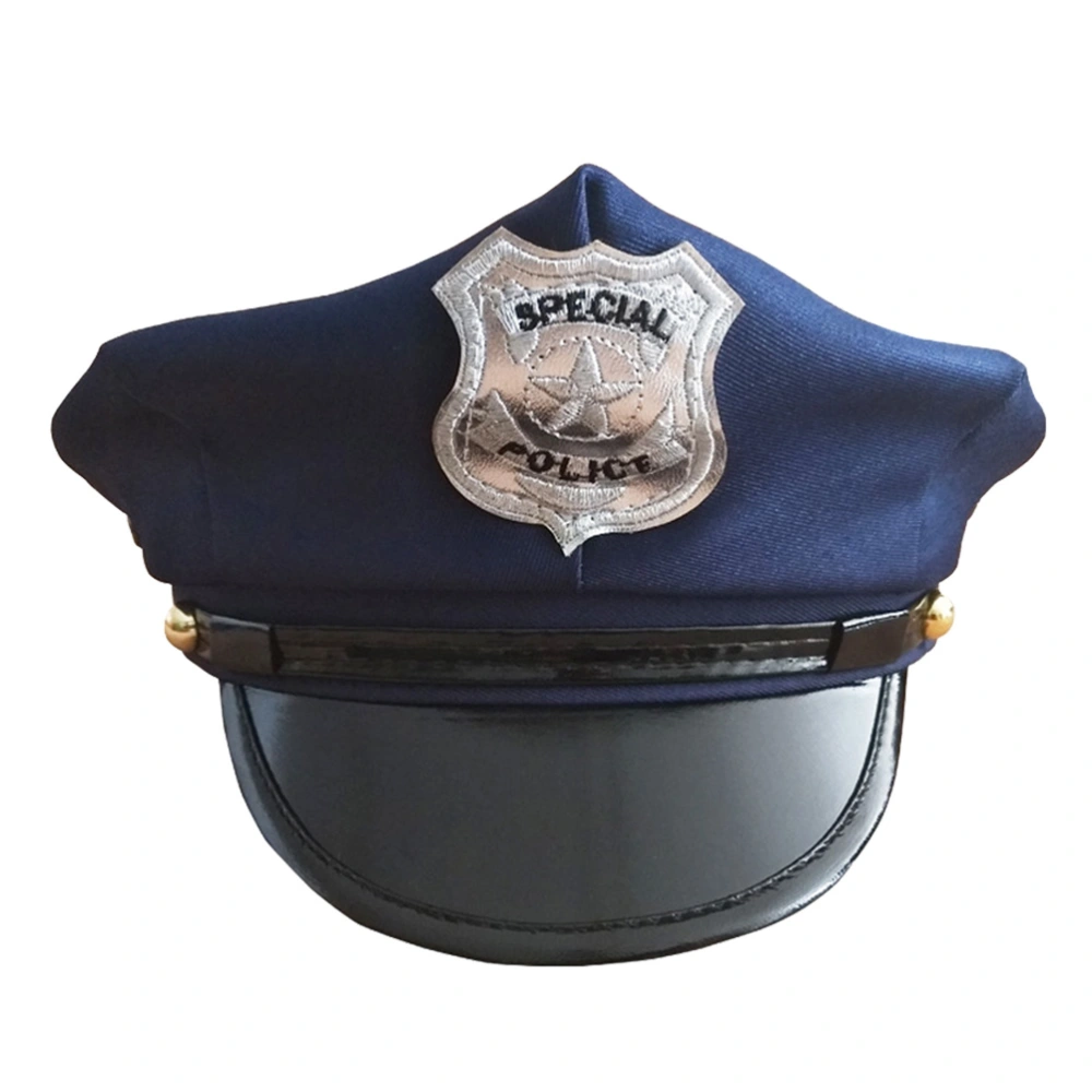 Cosplay Police Cotton Cop Officer Hat Party Costumes Stage Performance Hat Badge Caps Head Decorative Accessary for Teenager