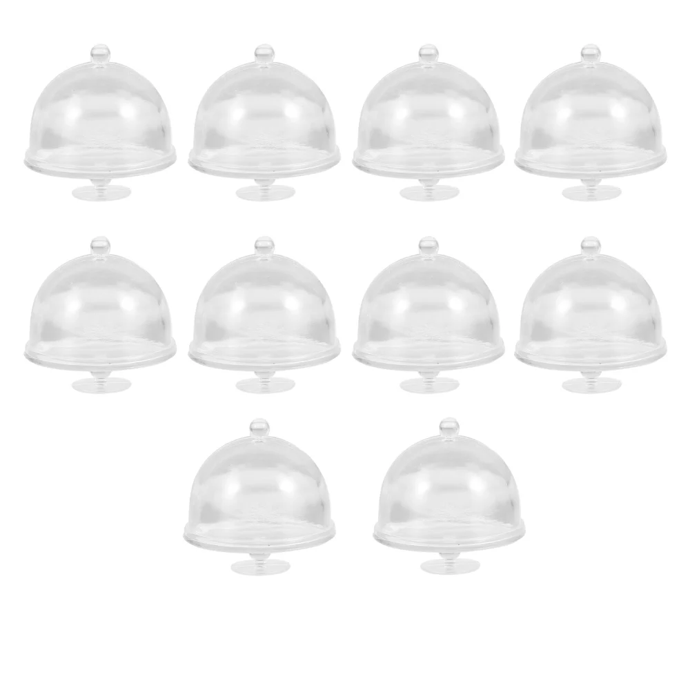 10pcs Mini Cake Domes Doll House Cake Stand Ornaments Miniature Accessory